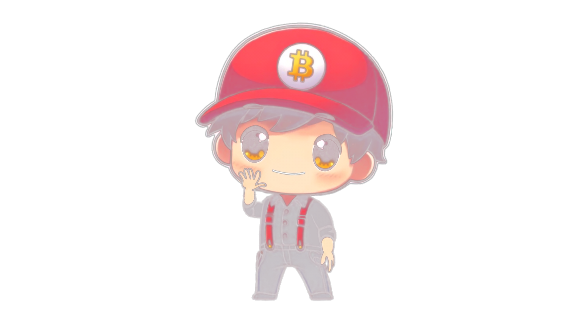Mascotte BoByMining qui fait coucou